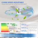 Ayaoty Flush Mount Low Profile Ceiling Fans with Lights - Modern Ceiling Fan with LED Dimming, Timer, 6Wind Speeds, Indoor Fan Light Fixture for Bedroom, Kitchen, Nickel