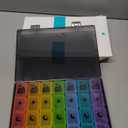 Extra Large Weekly Pill Organizer 4 Times a Day, Fullicon XXL Large Pill Box, 7 Day Medicine Organizer, Black Pill case for Vitamin/Fish Oil/Supplements (Multicolor)