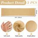 3 Pcs First Communion Decorations Gauze 10 ft Table Runner Glitter Metallic Foil Sheer Tulle Chiffon Cheesecloth Sequin Table Runner for Wedding Party Anniversary Birthday (Gold)