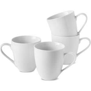 19 Oz Large White Coffee Mugs Set of 4 Ceramic Coffee Cups Porcelain Mug Set with Handles for Home Office Hotel to Serve Latte Hot Tea Cappuccino Mocha Cocoa Milk Halloween Drinks, Dishwasher Safe