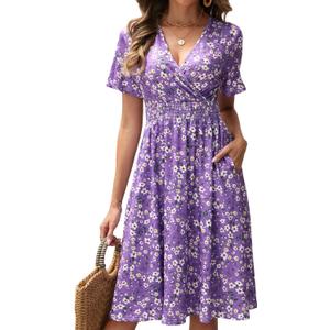 Casual Midi Summer Dresses for Women (M)