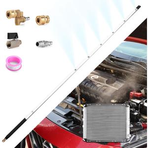 40 Inch Pressure Washer Wand for Car Radiator Cleaning Tools, Dual-Use Radiator Cleaner Wands for Pressure Washer & Pressure Air Pump Flush Car Truck Radiator Power Washer Wand with 6 Nozzle Tips