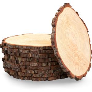 Set of 10 Large Wood Slices (11-13)  Rustic Wooden Rounds for Wedding Centerpieces, Event Decor, and Table Centerpieces