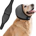 Dog Ear Covers for Bath, Dog Ear Muffs Noise Protection, Elastic Waterproof Ear Protector with Calming Hoodie Design for Fireworks, Vet Visits, Grooming (Gray, Small)