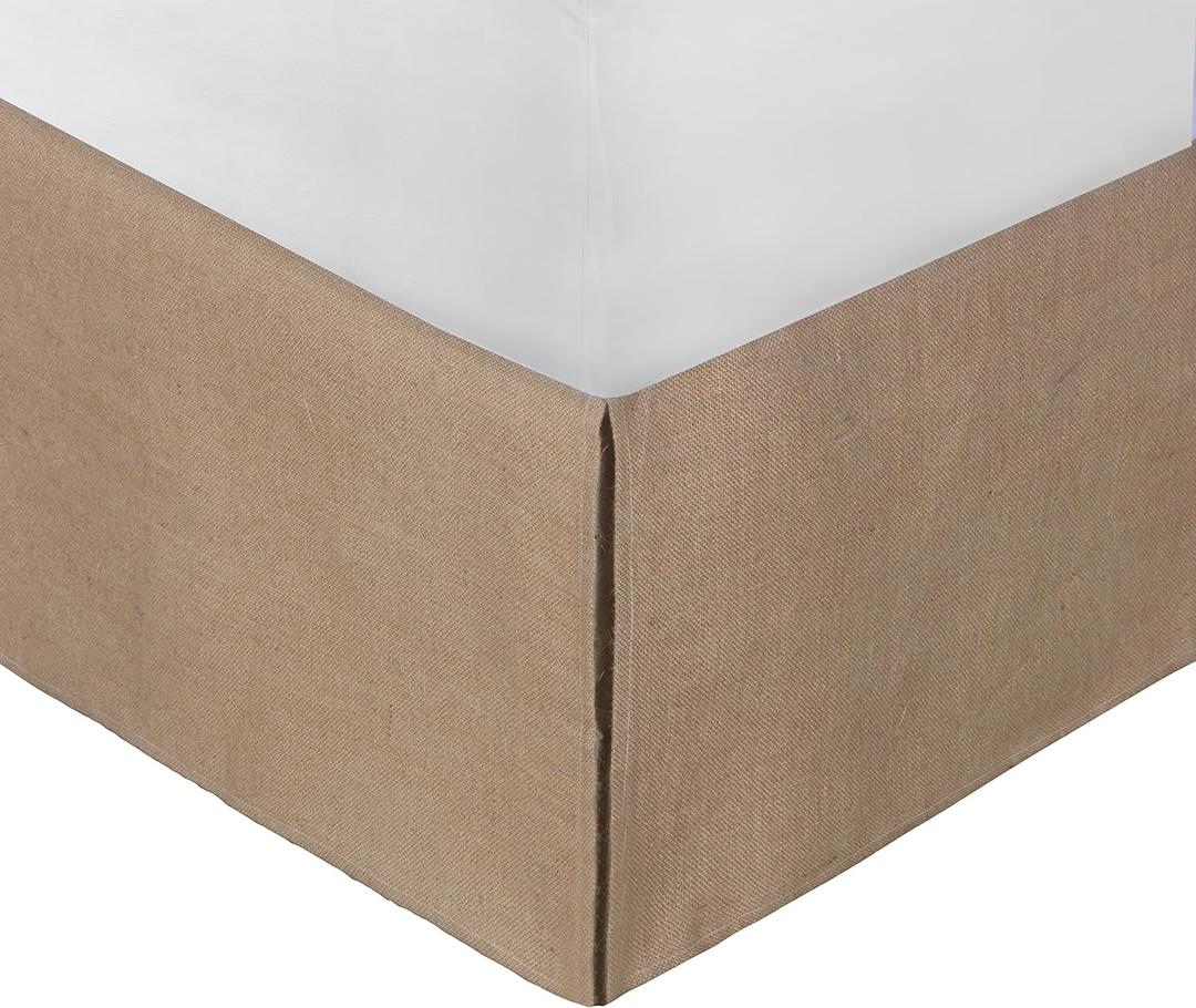 Greenland Home Burlap Bed Skirt, Natural, King