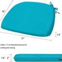 Magpie Fabrics Outdoor/Indoor 17"x16"x2" Chair Cushions with Ties Set of 4, Waterproof All Weather U-Shape Seat Pads Decoration for Patio Garden Furniture Home Office (Teal)