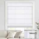 UNISHADES no Drill Cordless Roman Shades for Windows, 31" W 64" H - Light Filtering - Linen - White
