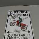 Dirt Bike Accessories Boys Motorcross Gifts Funny Dirty Bike Parking Only Vintage Tin Sign for Man Cave Boy's Room Garage Wall Decor 8x12 Inch (3064) (Black)