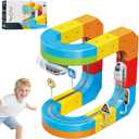 KlickRail Electric Train Set Flexible Race Track for Kids 4 6 7, Car Track for Toddlers, Building Toy Train Track Gravity-Defying 3D Embedded Layouts & Motorized Car, STEM Gift(Starter Set(32 piece)