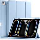 Akkerds Compatible with iPad Pro 13 Inch Case (M5/M4) 2025/2024, for iPad 13 Pro Case with Pencil Holder, Slim Trifold Stand Protective Cover with Soft TPU Back, Auto Wake/Sleep, SkyBlue
