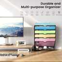 Hanging Wall File Organizer 6-Tier Wall Mount Mail Organizer & Desk Paper Organizer, Sleek Black Metal File Folder Holder for Office, Cubicle, Bedroom | All-in-One Document Storage Shelf
