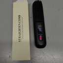 Wireless Portable Hair Straightener Brush 2026 New Version - 200M Negative Ion 3 Temp LED MCH Ceramic Anti-Frizz Styling Brush (Midnight Black)