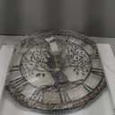 Micasso Non-Ticking Large Wall Clock: 18Inch Tree of Life Metal Black with Solid Wood Frame - Battery Operated Silent Clock for Living Room/Office/Bedroom/Kitchen - Home Decor for Fashion-Conscious