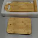 Bamboo Cutting Board Set for Kitchen,Small Cutting Boards with Holder,Serving Boards for Sandwich Cheese Meal Breakfast (HTB- 6 piece)