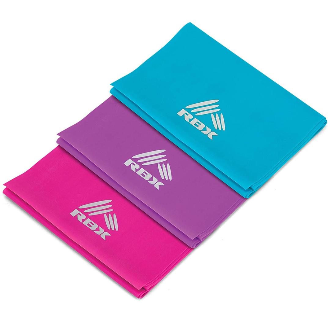 RBX Flat Latex Free Resistance Bands 3 Levels 3 Pack