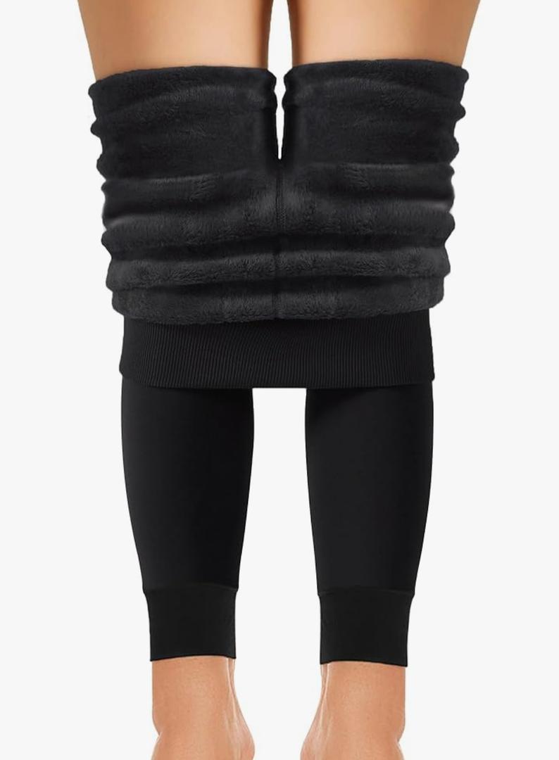 Winter Warm Fleece Lined Leggings for Women - High Waisted Thick Thermal Leggings Elastic Soft Comfortable Velvet Tights M/L