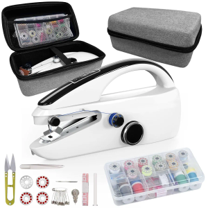 Sewing Kit:Sewing bliss in one box.Handheld sewing machine,beginner's sewing kit with storage,two power supply modes,portable mini sewing machine,Handheld Sewing Machine for Beginners.