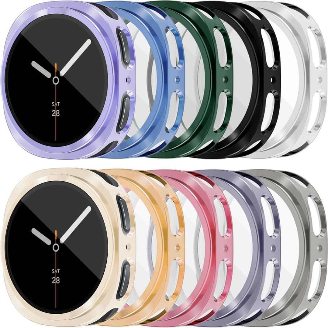 [10 Pack] RICHONE Compatible with Samsung Galaxy Watch 8 40mm Screen Protector Case, Soft TPU Protective Face Covers Flexible Bumper Accessories for Galaxy 8 Watch 40MM for Women Men