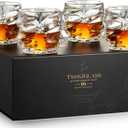 TSUKIGLASS Storm Premium Japanese Crystal Whisky Glasses Set of 4 - Gift Ready Box, 100% Ultra Clarity Lead-Free Crystal, 10oz Tumblers for Bourbon, Scotch & Cocktails, Luxury Gift for Men