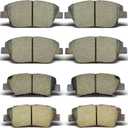 8pcs Brake Pads Set Ceramic Brake Pads Compatible with 2011-2014 Hyundai Sonata, 2011-2014 Kia Optima