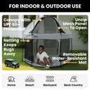Jeep Hexagon Pop Up Play Yard with Removable Canopy | Ideal for Indoor and Outdoor Use, Grey