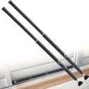 Supforce Sliding Door Security Bar, 17-55 inch Adjustable Patio Door Security bar with Rubber Tips, Heavy Duty Window Security Bars for Home Security, 2 Pack, Black