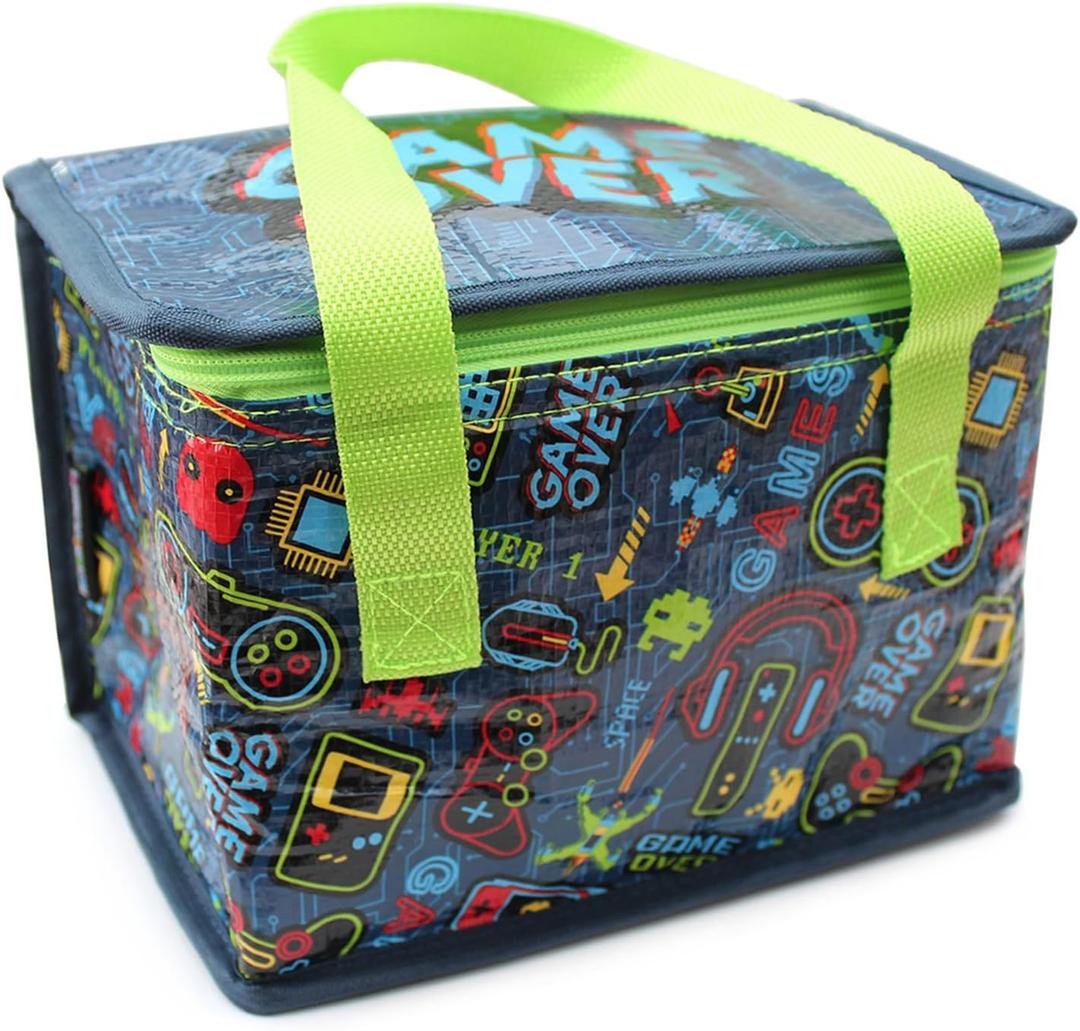 Fashion Stationery Insulated Lunch Bag Kids Lunch Box Folding Reusable Lunchbags for Girls or Boys Lunch Box for School, Beach or Travel Small Cooler or Picnic Coolers