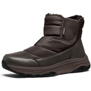 Snow Boots for Men Waterproof Winter Boots with Arch Support Lightweight Outdoor Casual Boot (Black)