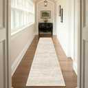 2x12 Runner Rug for Hallways Non-Slip Long Rug Runners,Boho Vintage Washable Kitchen Runner Rugs, Stain Resistant Soft Carpet Runners for Hallway 12ft Entryway Rug (Beige)