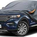 Premium Car Cover Custom Fit Ford Explorer (1995-2025), 16 Layers Heavy Duty Car Cover Waterproof All Weather with Zipper Door for Sun Rain Snow Dust Uv Protection