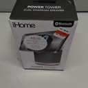 iHome Bluetooth Speaker with Wireless Charger, Charging Station with Color Changing Night Light - Dark Gray (iPBT50DG)