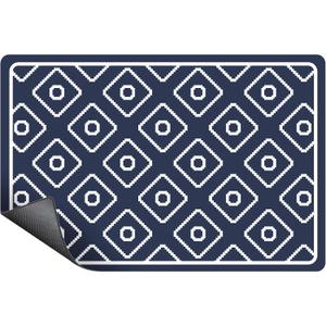 SUEH DESIGN Dish Drying Mat, Absorbent Coffee Mat 23.6 x 15.7 in Quick Dry Drying Mats Large Coffee Mat for Coffee Bar Kitchen Countertop, Dark Blue