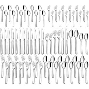 60 Piece Silverware Set For 12, Stainless Steel Flatware/Tableware Set Include Spoons/Forks/Knives, Yoehka Mirror Polished Cutlery Set For Home Kitchen Restaurant Hotel, Durable,Dishwasher Safe