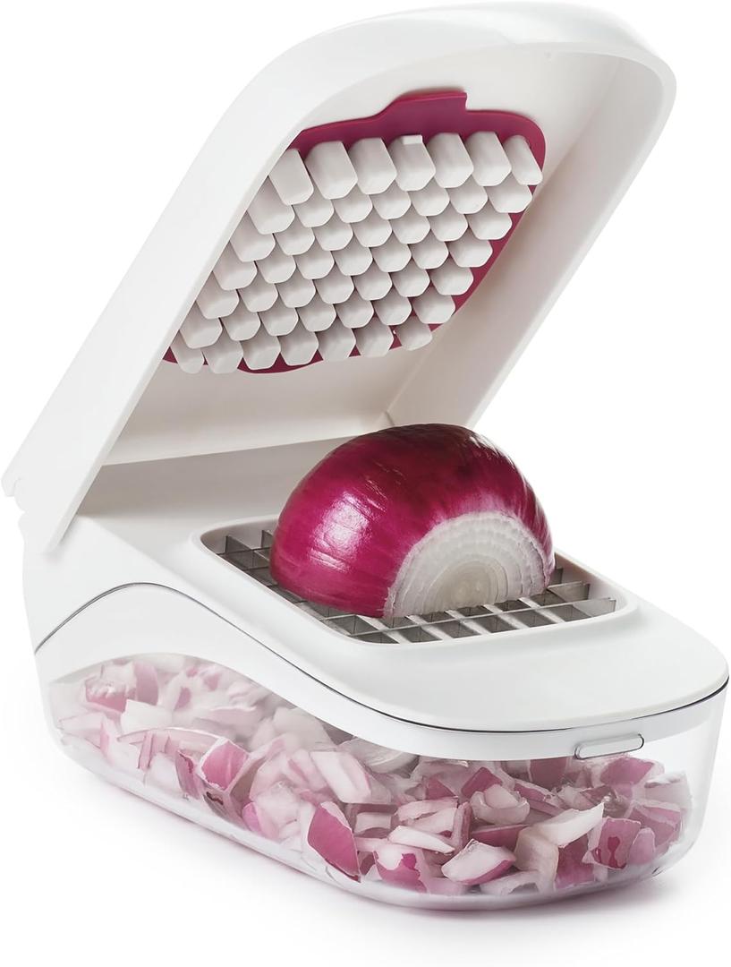 OXO Good Grips Vegetable and Onion Chopper with Easy Pour Opening White (One Size)