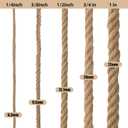 Jute Rope 1/4in100ft Natural Material Heavy Duty Jute Rope Twisted for Indoor Outdoor Crafts, Nautical, Tug of War, Railing, Hammock, Swing, Gardening