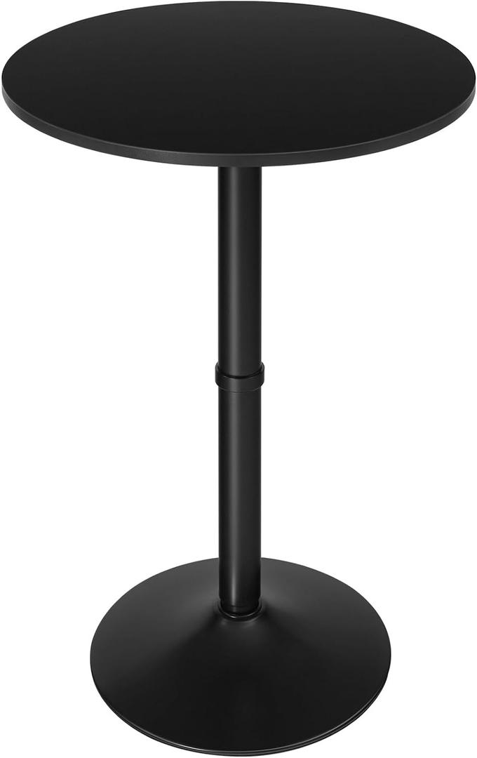 HOOBRO Round Bar Table, 35" Tall Pub Table, with Non-Slip Base for Narrow Space, Bar Height Table for Kitchen, Easy to Assemble, Black BB57BT01