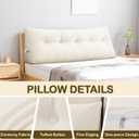 Large Bed Wedge Headboard Pillow Twin College Dorm Reading Pillow Triangular Lumbar Cushion Body Positioning for Daybed Bunk Bed, Twin-39x20x8in