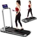 RHYTHM FUN Foldable Treadmill, 300 lb Capacity Walking Pad 2.5HP Treadmill Under Desk, Portable Treadmill for Home and Office, Folding Treadmill 2 in 1 with Remote Control, LED Display
