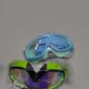 Vvinca Kids Goggles with Comfort Fabric Strap, Kids Swim Goggles Wide View Anti-Fog/UV No Leaking Swimming Goggles for 3-14 (01-green & Blue)