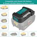 2 Pack USB Charger Adapter Compatible with Dewalt 20V Battery with USB Socket & Type-C Fast Charging (Adapter Only,Not Made in Dewalt)