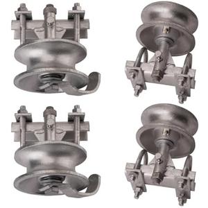 5" Pipe Track Wheel Galvanized, 1 7/8" Round Post, 1 7/8" or 1 5/8" for Chain Link Fence Gate Frame, Chain Link Rolling Gate Track Sliding Gate Rollers,Double U - Pack of 4