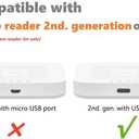 Square Dock for Square Reader 2nd Generation, Holder Stand for Square Card Reader 2nd Generation, Dock with Smart Anti-Sleep Button Portable Size Anti-Slip (Cable and Wall Charger Included, No Device