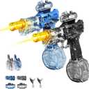 WaRiot Automatic Electric Squirt Gun for Adults Kids, Automatic Squirt Gun with 26FT Range, Super Blaster Soaker High Capacity Pistol for Beach Swimming Toy LED Electric Water Gun (1BK+1B) (Black+blue)