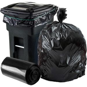 Plasticplace 64-65 Gallon Trash Can Liners for Toter  1.2 Mil  Black Heavy Duty Garbage Bags  Rolls  50 x 60 (100 Count) (W65LDBTL12RL)
