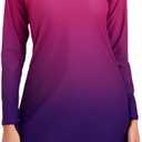 Halcurt Women's Long Sleeve Rash Guard Swim Shirt with Tie Drawstring UPF 50+ Sun Protection Swimsuit Top (XL)