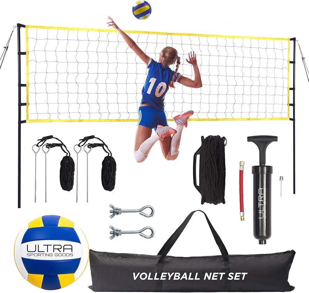 Volleyball Net Outdoor - Includes 32x3 Feet Regulation Size Net - Volleyball Net for Backyard, Beach, or Pool