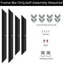 20"x40" Canvas Frame, DIY Frame for 0.6"-0.9" Depth Canvas Painting (1 PCS) | Black Clean Modern Lines, Self-assembly Frame, 0.2 inch wide shadow effect floating frame, Vertical & Horizontal Hanging
