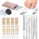 Ingrown Toenail Corrector Kit with File & Lift Tools, Professional Pedicure Care for Ingrown Nails, Toenail Correction Set for Men, Women and Elderly at Home – Complete Toenail Maintenance Tool