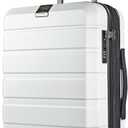 KROSER Hardside Expandable Carry On Luggage with Spinner Wheels & Built-in TSA Lock, Durable Suitcase Rolling Luggage with USB Port, Carry-On 20-Inch, White, 14.1 x 8.8 x 21 inches