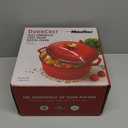 Mueller 6 Qt Enameled Cast Iron Dutch Oven, Heavy-Duty Casserole Dish and Braiser Pan with Lid and Stainless Knob, Safe for All Cooktops (Red)
